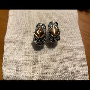 Vintage Anne Klein Silver and Tigers Eye earrings
